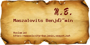 Maszalovits Benjámin névjegykártya
